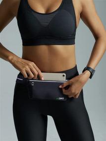 img 3 attached to 🏃 Fitter's Niche Ultra Slim Fanny Waist Pack: Water Resistant Fashion Running Bag for Men and Women, Reflective Adjustable Elastic Belt, Holds Phones up to 6.7inch - Ideal for Indoor/Outdoor Sports, Workouts, and Gym Exercises