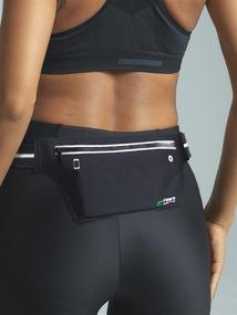 img 2 attached to 🏃 Fitter's Niche Ultra Slim Fanny Waist Pack: Water Resistant Fashion Running Bag for Men and Women, Reflective Adjustable Elastic Belt, Holds Phones up to 6.7inch - Ideal for Indoor/Outdoor Sports, Workouts, and Gym Exercises