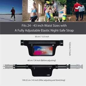 img 1 attached to 🏃 Fitter's Niche Ultra Slim Fanny Waist Pack: Water Resistant Fashion Running Bag for Men and Women, Reflective Adjustable Elastic Belt, Holds Phones up to 6.7inch - Ideal for Indoor/Outdoor Sports, Workouts, and Gym Exercises