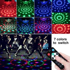 img 3 attached to 🎉 Sound Activated Party Lights: RBG Disco Ball Lamps with Remote Control - 7 Modes Dance Light for Home Dance Parties, Birthdays, Bars, Karaoke, Xmas, Weddings, Shows & Clubs