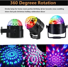 img 1 attached to 🎉 Sound Activated Party Lights: RBG Disco Ball Lamps with Remote Control - 7 Modes Dance Light for Home Dance Parties, Birthdays, Bars, Karaoke, Xmas, Weddings, Shows & Clubs