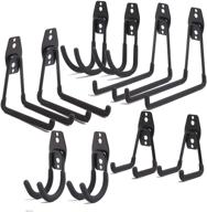 🔧 netwal garage hooks 10 pack: heavy duty wall mount steel hook for organizing power tools, ladders, bicycles, garden - black storage organizer logo