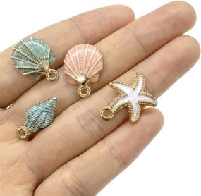 img 3 attached to Exquisite 30 Pcs Ocean Starfish Conch Seashell Enamel Charms Pendants for Stunning DIY Jewelry Making - AUEAR