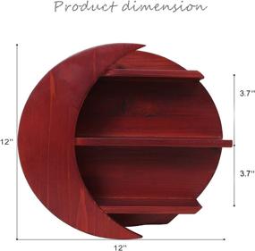 img 3 attached to 🌙 AMEAEEL Solid Pine Wood Moon Shelf - Caramel Brown, Full Moon Shaped Décor Shelves for Crystals, Essential Oils, Wall Décor