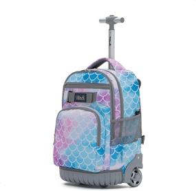 img 2 attached to 🌈 Colorful Lightning Wheeled Rolling Backpacks