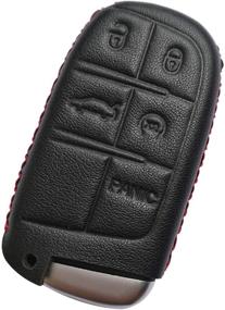 img 4 attached to 🔑 Кожаная обложка для пульта дистанционного управления Skin Cover Case Protector Keyless Jacket для Jeep Grand Cherokee Dodge Challenger Charger Dart Durango Journey Chrysler 300 от Coolbestda.