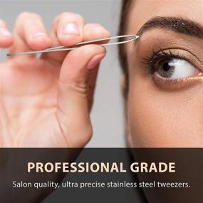 img 1 attached to 💅 Get Perfect Eyebrows with Tweezees Precision Stainless Steel Tweezers - Professional Slant & Splinter Tip for Extra Sharp Hair Removal