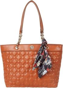img 1 attached to Anne Klein Quilted East Russet Women's Handbags & Wallets