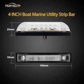 img 1 attached to 🔦 Partsam 4-inch Ultra-Thin-Line LED Utility Light Bar - 9 Diode, Sealed Clear Lens, White, 12V