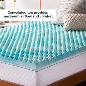img 2 attached to 🛏️ Enhanced Comfort and Support with Linenspa 3 Inch Convoluted Gel Swirl Memory Foam Mattress Topper - Queen Size