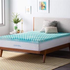 img 4 attached to 🛏️ Enhanced Comfort and Support with Linenspa 3 Inch Convoluted Gel Swirl Memory Foam Mattress Topper - Queen Size