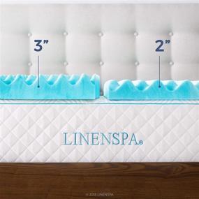 img 1 attached to 🛏️ Enhanced Comfort and Support with Linenspa 3 Inch Convoluted Gel Swirl Memory Foam Mattress Topper - Queen Size