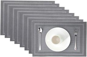 img 3 attached to 🍽️ Insulation Resistant Grey Loogecy Placemats - Set of 8