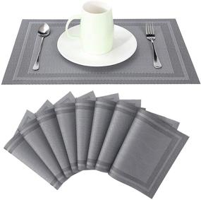 img 4 attached to 🍽️ Insulation Resistant Grey Loogecy Placemats - Set of 8