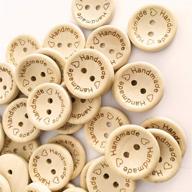 🧵 hengke 100 pcs handmade wooden sewing buttons: assorted crafts buttons for clothing accessories, diy projects – 20mm logo