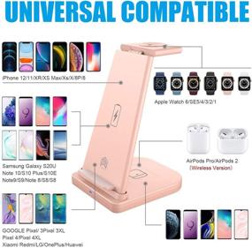 img 3 attached to 🔌 Detachable 3-in-1 Wireless Charger Stand | Qi-Certified Fast Charging Station for iPhone12/11/XS/XR/8P/8, Apple Watch, AirPods Pro, Samsung S20/S10