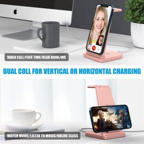 img 2 attached to 🔌 Detachable 3-in-1 Wireless Charger Stand | Qi-Certified Fast Charging Station for iPhone12/11/XS/XR/8P/8, Apple Watch, AirPods Pro, Samsung S20/S10