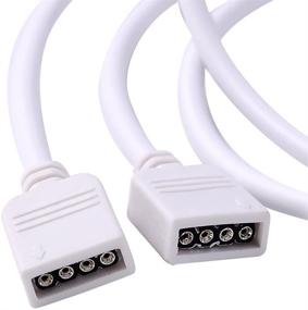 img 3 attached to 💡 RGBZONE 2 Pack 1M 3.3ft Extension Cable for SMD 5050 RGB LED Strip Light - Easy Female Plug Connection with Free 4pin Connectors