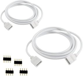 img 4 attached to 💡 RGBZONE 2 Pack 1M 3.3ft Extension Cable for SMD 5050 RGB LED Strip Light - Easy Female Plug Connection with Free 4pin Connectors