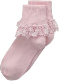 img 1 attached to 🦋 1 Pair Pack of Lace Socks for Girls by Country Kids - Little Butterfly Design