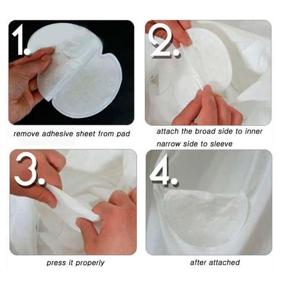 img 2 attached to 200 Pcs (100 Pairs) Underarm Armpit Sweat Pads – Stay Fresh and Dry with Summer Deodorants, Disposable Cotton Pads Dress – Ultimate Stop Sweat Shield Guard Absorbing Solution