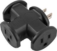 philips sps1630l/37 t-shaped adapter: 3-outlet power extender, indoor/outdoor, heavy duty, black logo