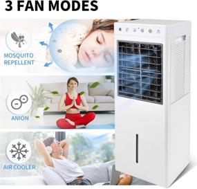 img 2 attached to 🌀 Simple Deluxe 30-inch Air Cooler Fan with Humidification, Repellent, Anion Function, 2 Gallon Water Tank, 3 Speeds Setting, Remote Control - White