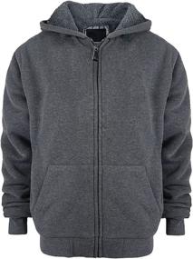 img 4 attached to 🧥 Sherpa-Lined Zip-Up Fleece Sweatshirts for Boys' Clothing