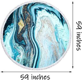 img 4 attached to EORUBE Quicksand Style Round Beach Towel: Oversized Blanket with Liquid Marble Print - Microfiber Large Round Towel for Picnic, Mat, Super Water Absorbent - 59 Inches Diameter (Style 3)