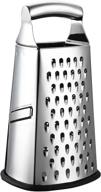 premium spring chef box grater: stainless steel with 4 sides 🧀 - ideal for parmesan cheese, vegetables, ginger - large size, top quality logo