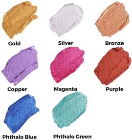 img 3 attached to 🎨 Mont Marte Metallic Acrylic Paint Set - 8 Pieces, 18 ml Tubes - Lightfast Colors, Smooth Consistency - Opaque Metallic Finish
