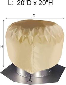 img 3 attached to 🌬️ 2-Pack Waterproof Turbine Roof Vent Covers 20"x20" - Turbine Ventilator Protector Shield with Adjustable Drawstring Design - Oxford Tarps of 51cmx51cm