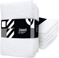 🧺 zeppoli 12-pack flour sack towels - 31x31 kitchen towels - absorbent white dish towels - 100% ring spun cotton bar towel (buy now) logo