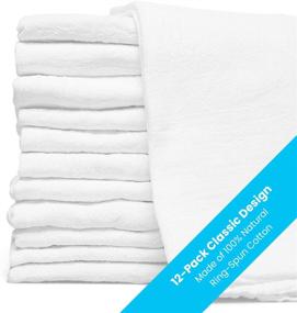 img 3 attached to 🧺 Zeppoli 12-Pack Flour Sack Towels - 31x31 Kitchen Towels - Absorbent White Dish Towels - 100% Ring Spun Cotton Bar Towel (Buy Now)