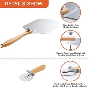 img 2 attached to 🍕 Aluminum Metal Pizza Peel, 12" x 14" Pizza Paddle with Foldable Wood Handle - Ideal for Homemade Pizza, Bread, Pastries, and Baking - Easy Storage