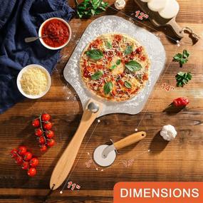 img 3 attached to 🍕 Aluminum Metal Pizza Peel, 12" x 14" Pizza Paddle with Foldable Wood Handle - Ideal for Homemade Pizza, Bread, Pastries, and Baking - Easy Storage