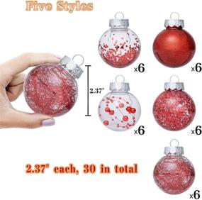 img 2 attached to 🎄 Shatterproof Red Christmas Ball Ornament Set - LessMo 30Pcs Clear Plastic Hanging Baubles for Xmas Tree Decorations and Holiday Parties