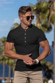 img 2 attached to URRU Muscle Shirts Stretch Sleeve Men's Clothing and Shirts