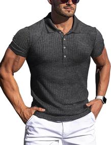 img 4 attached to URRU Muscle Shirts Stretch Sleeve Men's Clothing and Shirts