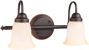 img 4 attached to 🪞 7Pandas Bathroom Vanity Lights Over Mirror, 2-Light Wall Sconce with Amber Sandstone Glass Shade, Oil Rubbed Bronze (ORB), Set of 1