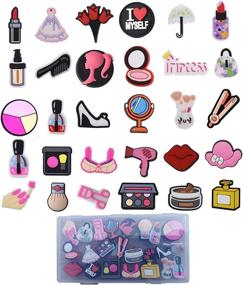 img 4 attached to 💄 30 Pieces of Makeup Shoe Charms for Shoe & Wristband Decoration - Lipstick, Dress, Purse Shoe Charms - Perfect for Women, Girls, and Teen's Party, Birthday, and Festival Gifts