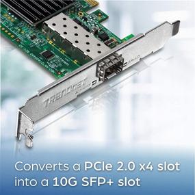 img 1 attached to Сетевой адаптер TRENDnet 10G SFP+ PCIe, преобразователь PCIe-слота в 10 Гбит/с SFP+, поддерживает 802.1Q, стандартные и низкопрофильные кронштейны, совместим с Windows и Linux, черного цвета, модель TEG-10GECSFP.