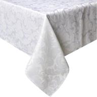 🍽 tektrum square damask jacquard tablecloth: elegant and timeless dining decor логотип