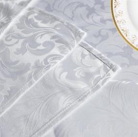 img 1 attached to 🍽 Tektrum Square Damask Jacquard Tablecloth: Elegant and Timeless Dining Decor