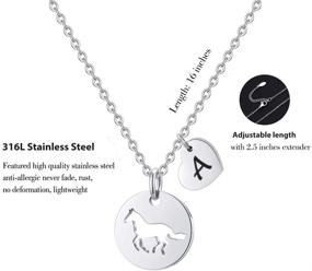 img 1 attached to 🐴 MONOOC Horse Gifts for Girls: Stainless Steel Horse Necklace, Kids' Horse Jewelry, Circle Hollow Horse Pendant Necklace – Perfect Horse Gifts for Girls