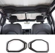 car top roof speaker frame trim cover for 2018-2021 jeep wrangler jl jlu gladiator jt (carbon fiber) logo