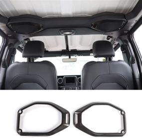 img 4 attached to Car Top Roof Speaker Frame Trim Cover For 2018-2021 Jeep Wrangler JL JLU Gladiator JT (Carbon Fiber)