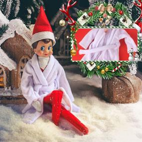 img 3 attached to 🎄 Deluxe Santa Couture Bathrobe Sleeping Elf Doll and Accessory Set