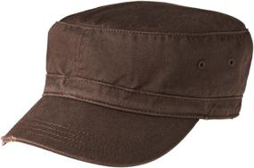 img 1 attached to Stylish District Threads Distressed Military Style Twill Hat: Grab an Edgy Touch of Fashion!