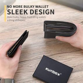 img 1 attached to 👝 Leather Minimalist Men's Accessories: RUNBOX Wallets - Unblockable!